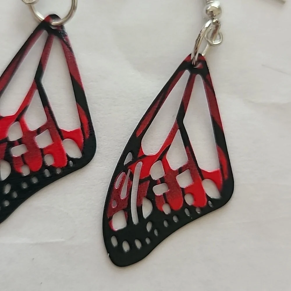 Hand Crafted Butterfly Wing Earrings - Picture 2 of 3